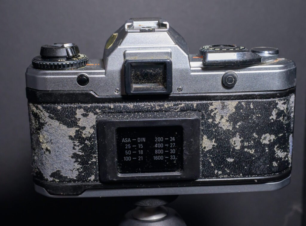 Yashica FX-D camera rear view.