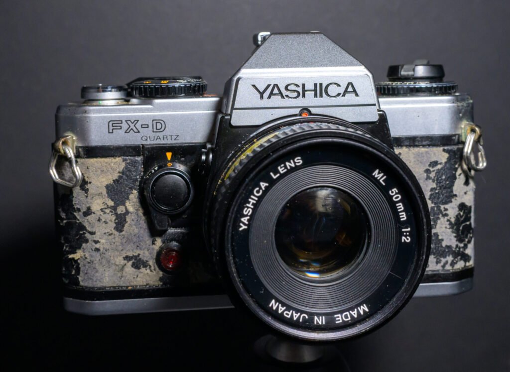 Yashica FX-D camera with bad covering