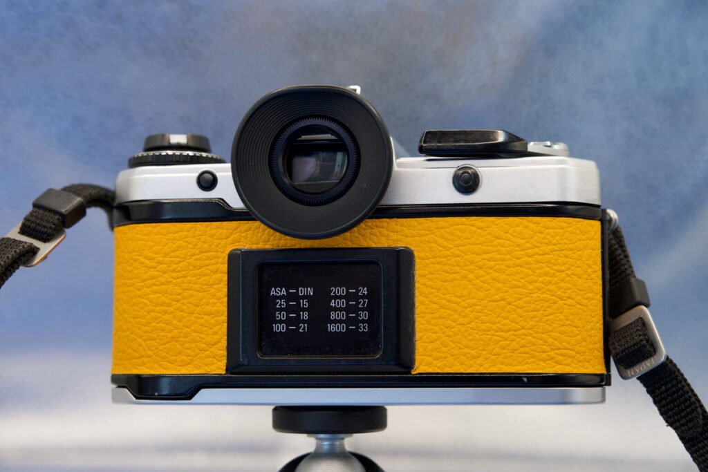 Yashica FX-D Quartz 35mm camera, rear view.
