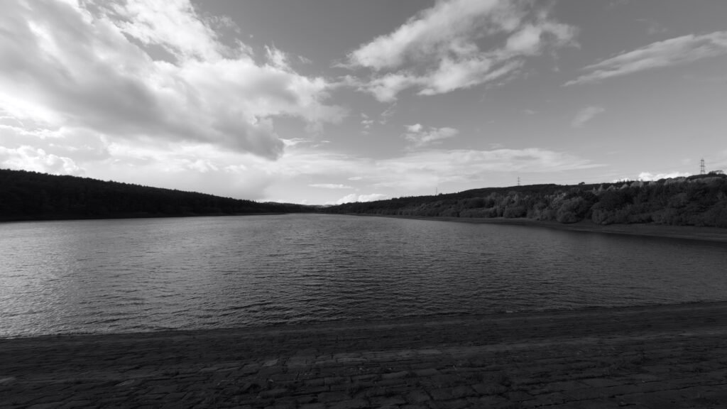 B&W photo of a reservoir