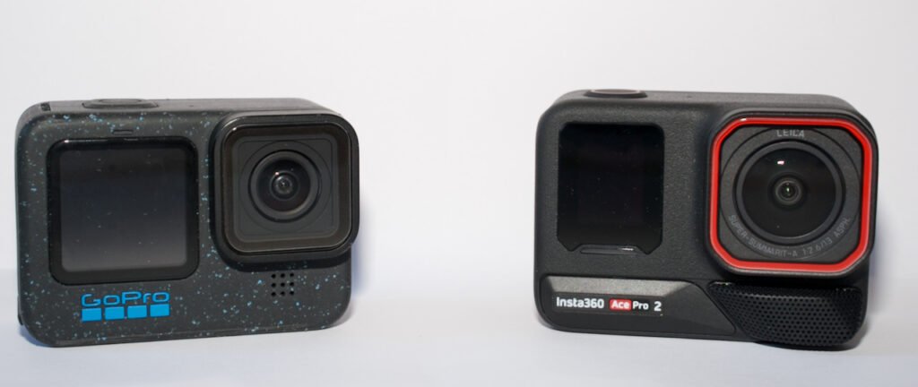 GoPro Hero 12 and Insta360 Ace Pro 2 action cameras